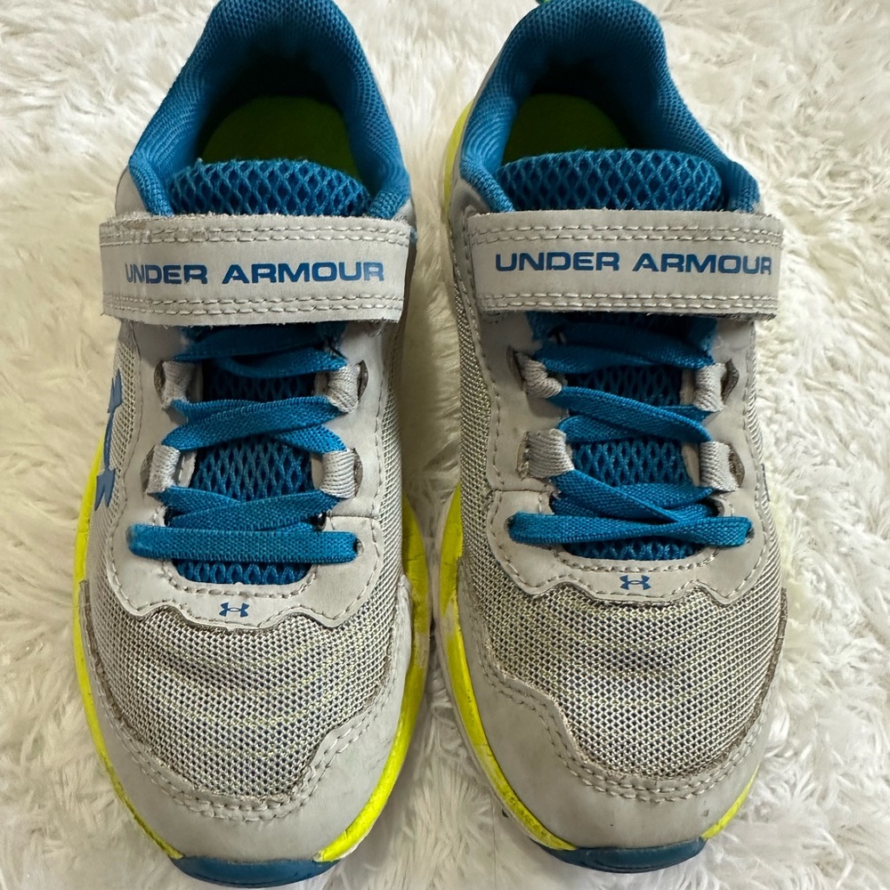 Under Armour Kids' Gray and Blue Sneakers